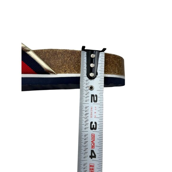 Tommy Hilfiger Womens Flag Stripe Summer Comfortable Sandals Sz 8.5 Tan/Blue/Red - Picture 8 of 13